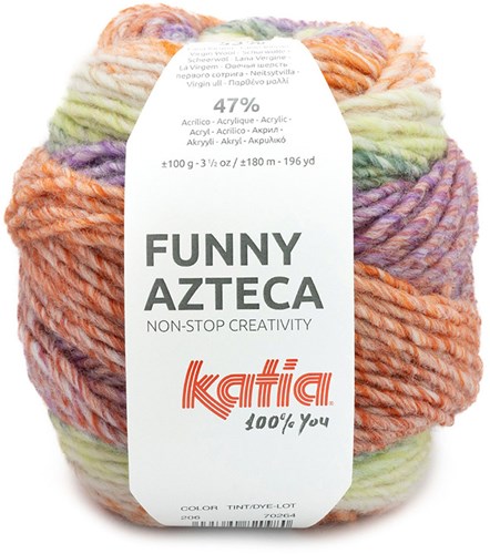 Katia Azteca 206 Green-Orange-Lilac