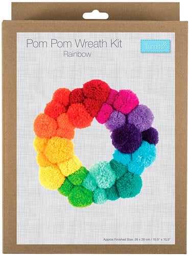 Trimits Pom Pom Wreath Kit Rainbow