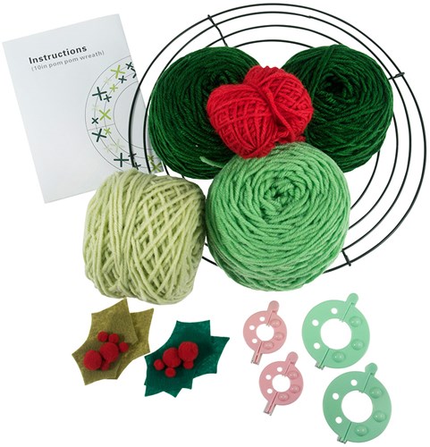 Trimits Pom Pom Krans Kit Groen