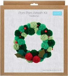 Trimits Pom Pom Wreath Kit Green