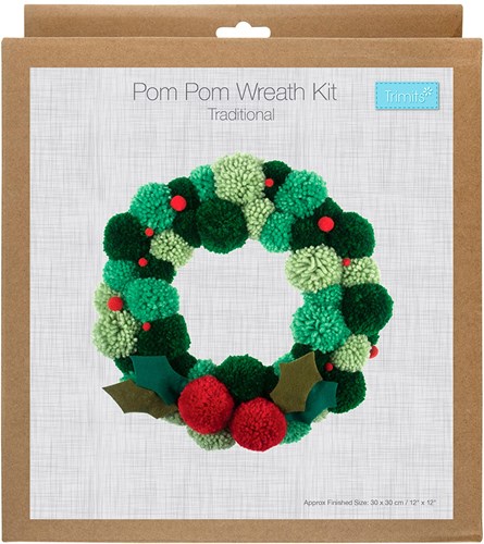 Trimits Pom Pom Wreath Kit Green
