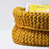 Pattern knitted basket-3