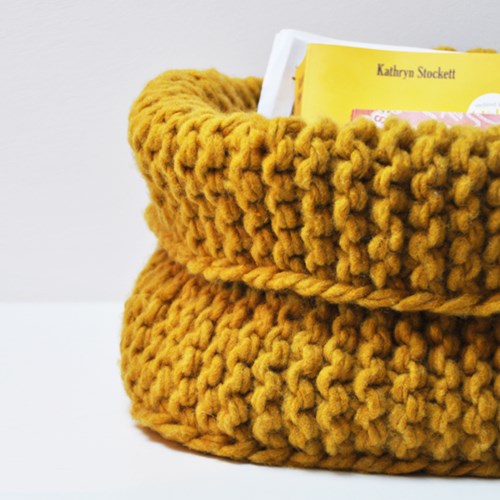 Pattern knitted basket-3