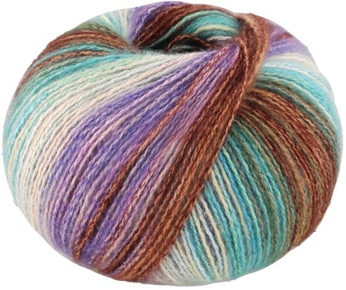 Lana Grossa Gianna 001 Turquoise/brown/purple/pink/mint
