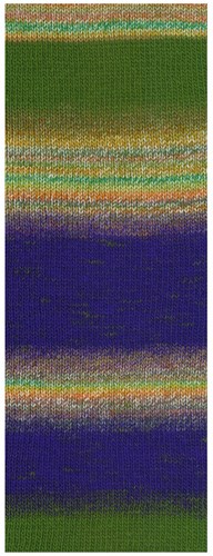Lana Grossa Gomitolo Fusione 2027 Brown/Orange/Light Green/Light/Dark Olive/Green/Dark Purple-2