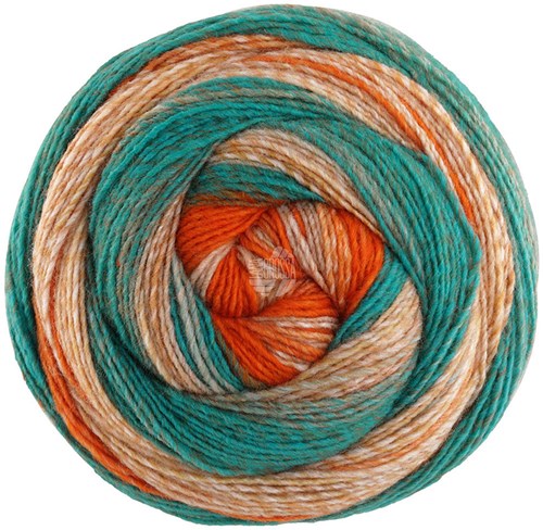 Lana Grossa Gomitolo Fusione 2029 Beige/Camel/Orange/Turquoise/Brown