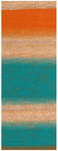 Lana Grossa Gomitolo Fusione 2029 Beige/Camel/Orange/Turquoise/Brown-2