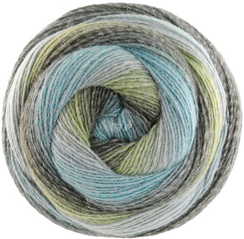 Lana Grossa Gomitolo Gala 4022 Mint/Grey Blue/Light Olive/Mud