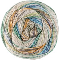 Lana Grossa Gomitolo Hippie 3033 Blue-Purple/Turquoise/Natural/Moss Green/Ochre/Dark Grey/Light Green