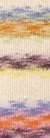 Lana Grossa Gomitolo Hippie 3035 Orange/Black Berry/Natural/Purple Blue/Light Green/Lime-2