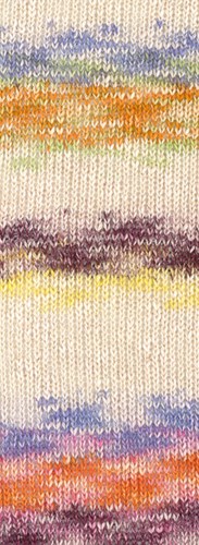 Lana Grossa Gomitolo Hippie 3035 Orange/Black Berry/Natural/Purple Blue/Light Green/Lime-2