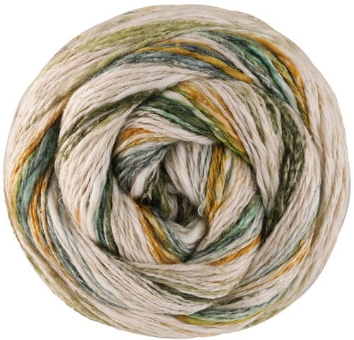 Lana Grossa Gomitolo Hippie 3037 Corn Yellow/Light Green/Light/Dark Petrol/Dark Grey/Mint/Dark Olive/Heavy Green/Natural