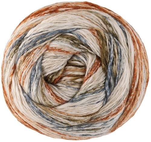 Lana Grossa Gomitolo Hippie 3038 Blue-Grey/Amber/Nougat/Pink-Beige/Natural