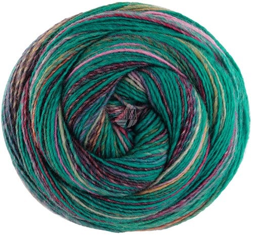 Lana Grossa Gomitolo Magico 3024 Petrol/Sea Green/Grey/Grey Red/Burgundy/Pink/Mustard Yellow/Grey Brown