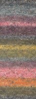 Lana Grossa Gomitolo Mambo 2032 Amber/Dark Grey/Blackcurrant/Clove Pink/Mustard Yellow/Moss Green/Orange-3