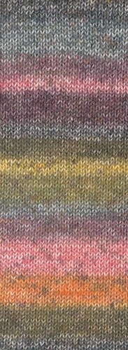 Lana Grossa Gomitolo Mambo 2032 Amber/Dark Grey/Blackcurrant/Clove Pink/Mustard Yellow/Moss Green/Orange-3