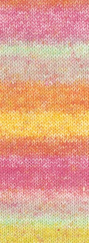 Lana Grossa Gomitolo Mambo 2033 Green/Light Yellow/Orange/Pink/Pastel Turquoise/ Mandarin/Mint-3