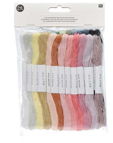Rico Sticktwist Embroidery Floss Pack 8m 007 Multicolour Pastel