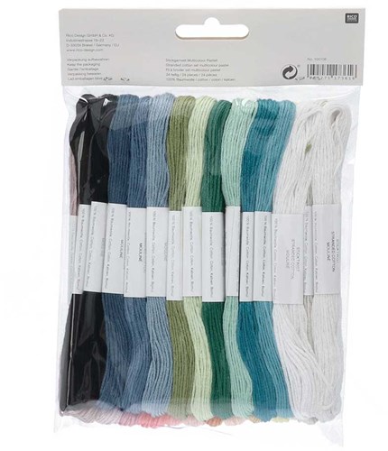 Rico Sticktwist Embroidery Floss Pack 8m 007 Multicolour Pastel-3
