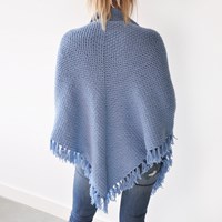 Granite stitch wrap Drops Merino Extra Fine crochet kit-2
