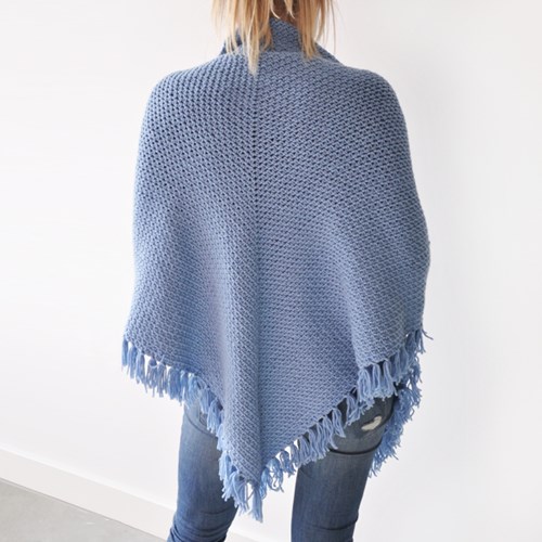Granite stitch wrap Drops Merino Extra Fine crochet kit-2