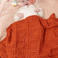 Granny Square Baby Blanket Cot Unicolour Crochet Kit