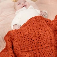 Granny Square Baby Blanket Cot Unicolour Crochet Kit-2
