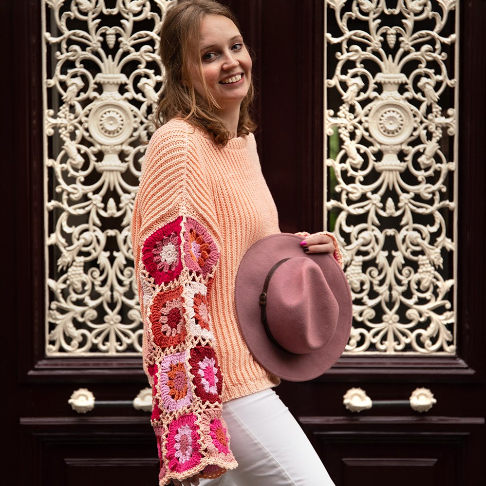 Pink crochet sweater 2025