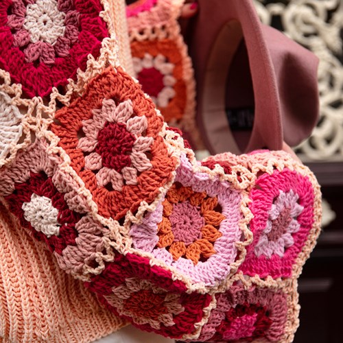 Gebreide Trui met granny mouwen Roze