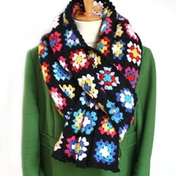 Crochet Pattern Basic Merino Granny Square Scarf