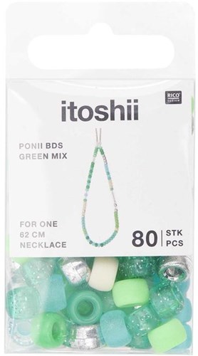 Rico Ponii Beads - green mix