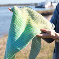 Stripes Scarf Degradé Knit kit 001 Green-3