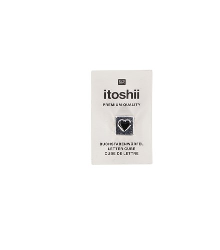 Rico Ponii Beads Character  Cube Heart -Silver