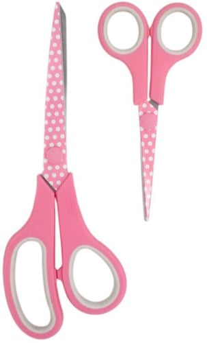Hemline Set Fabric Scissors (21cm) & Embroidery Scissors (13.5cm) Pink