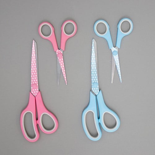 Hemline Set Fabric Scissors (21cm) & Embroidery Scissors (13.5cm) Pink-3