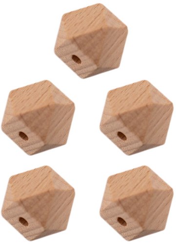 Durable Wooden Hexagon Beads 5 pieces 20mm
