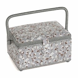 Sewing Basket Medium Cotton Plant