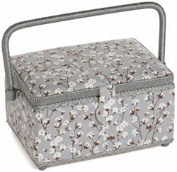 Sewing Basket Medium Cotton Plant
