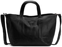 MUUD Hiba Black - Handmade leather shopper with storage compartments 27x29cm-3