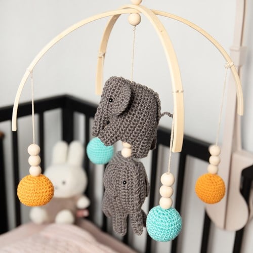 Elephant Mobile – Go Handmade Sensory Kit Crochet Kit