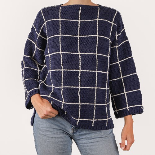 Yarn and Colors Checkered Sweater Crochet pattern