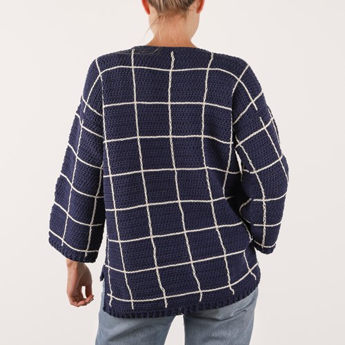 Checkered Sweater M 059 Crochet Kit-3