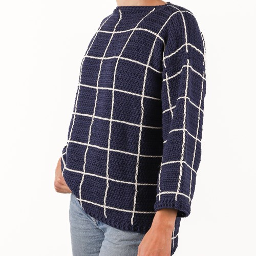 Checkered Sweater XL 059 Crochet Kit-2