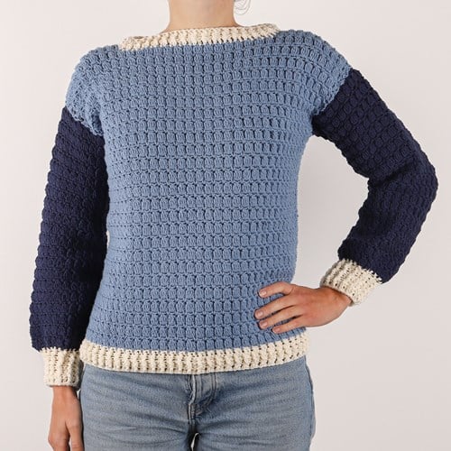 Yarn and Colors Colorblock Sweater Crochet pattern-2