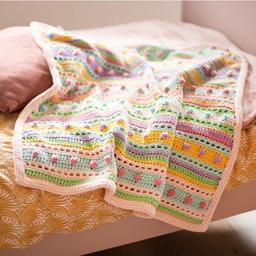 Striped Dot Baby Blanket Crochet Kit