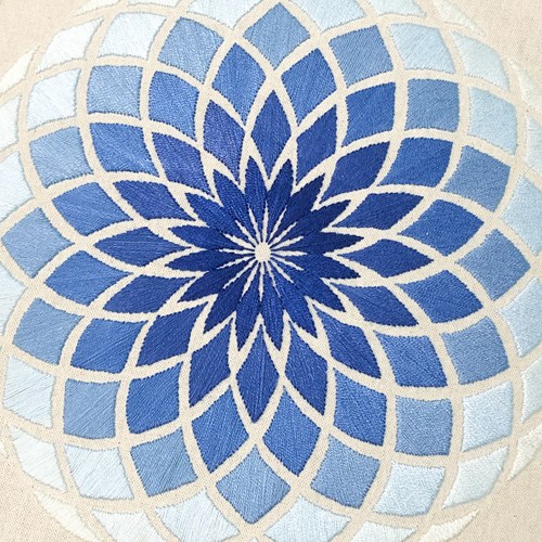 Circle Open Embroidery Kit Blue