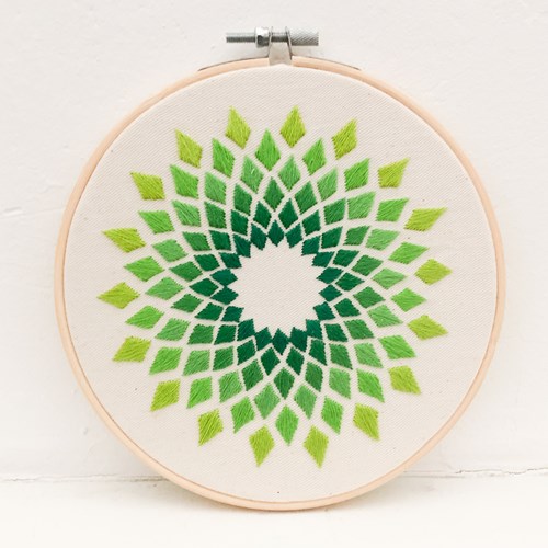 Kaleidoscope Embroidery Kit Green
