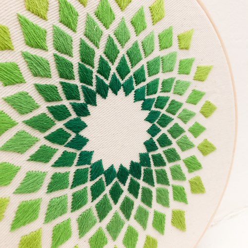 Kaleidoscope Embroidery Kit Green-2