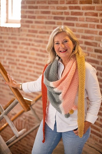 Knitting Pattern Triangular Scarf Elegant-2