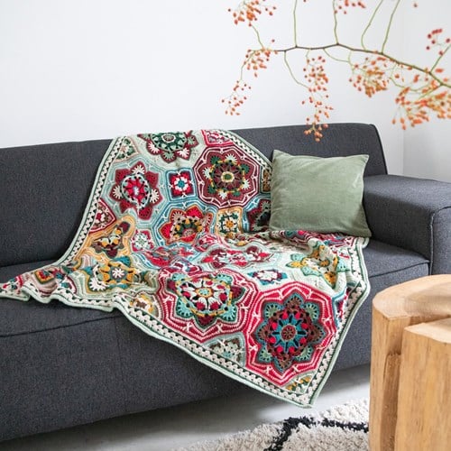 Persian Tiles Janie Crow Christmas Blanket Crochet Kit-2